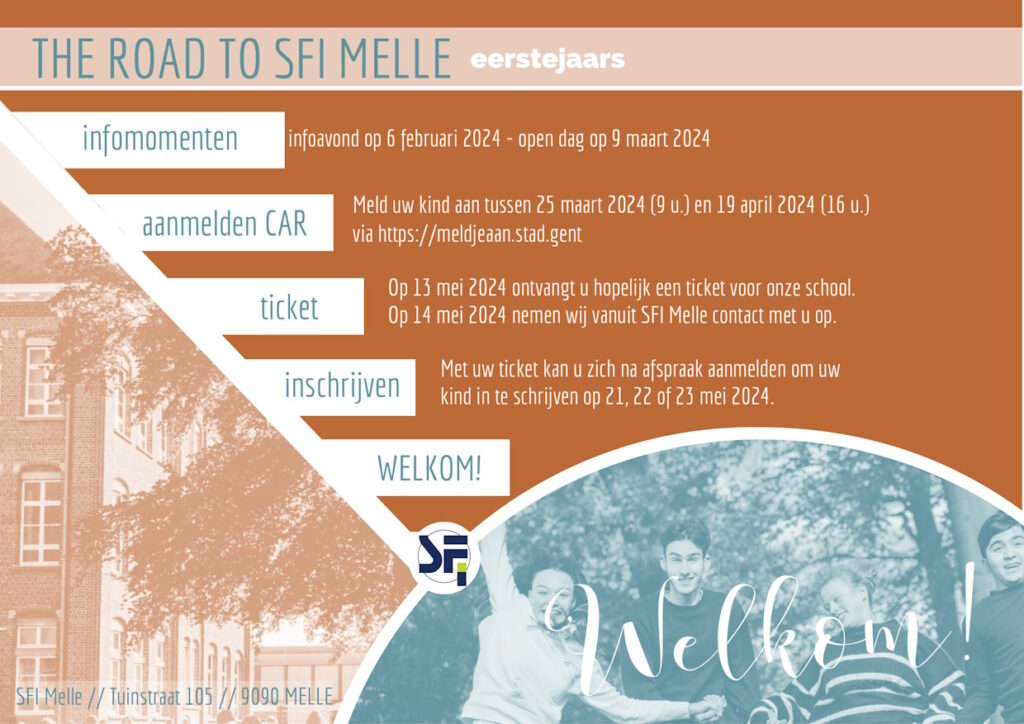 Poster "the road to SFI Melle" eerstejaars